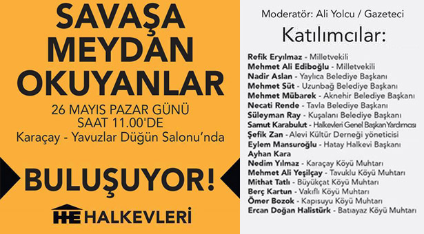 Hatay Halkevi savaşa meydan okuyanları buluşturmaya devam ediyor