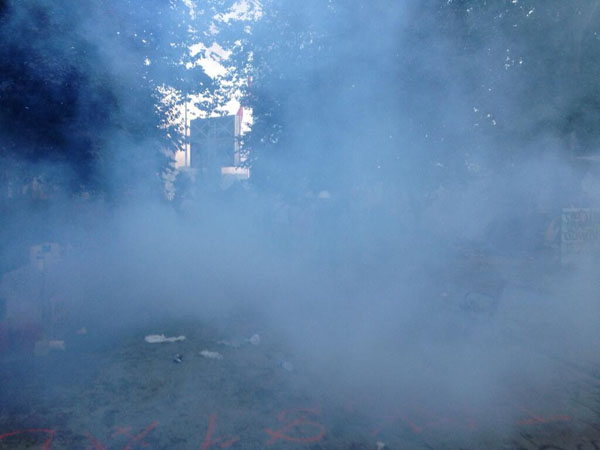Saldırı sonrası Gezi Parkı