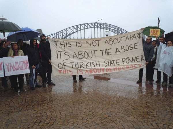 Avustralya Sydney'den eylem.