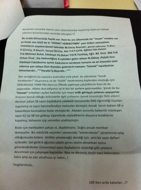 Gazi Üniversitesi’nde cemaate ‘muhtıra’ &#8211; Mert Taşçılar (seslenis.wordpress.com)