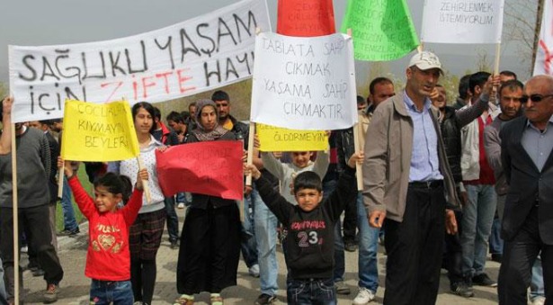 Bingöl&#8217;de zift fabrikasına protesto