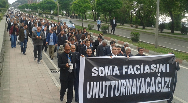 Maden mühendisleri Zonguldak’ta Soma için yürüdü