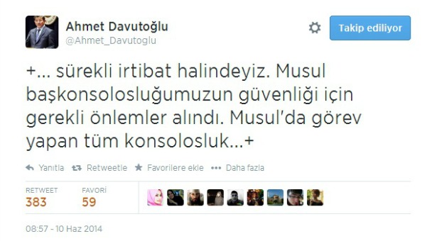 IŞİD baskınından önce Davutoğlu: &#8216;Başkonsoloslukta önlemler alındı&#8217;