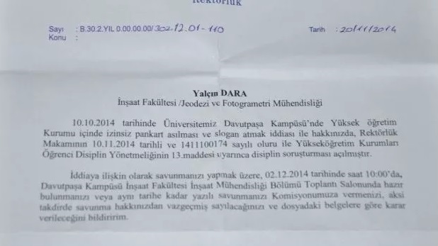 YTÜ Rektörlüğü mezun olan öğrencilere bile Kobanê soruşturması açtı!