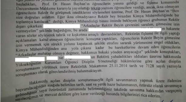Fişçi Hacettepe Rektörlüğü&#8217;nden fişleme protestosuna jet soruşturma
