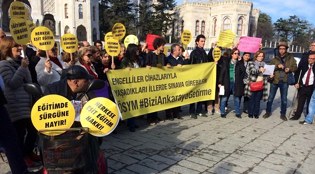 Engelli bireylerden ÖSYM protestosu