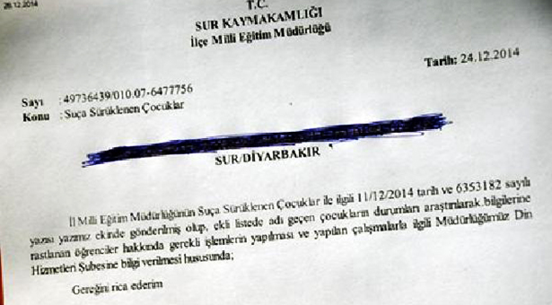 Diyarbakır’da çocuk fişlemesi: MEB sitesinden yayımladı, vali savundu