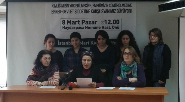 Erkek ve devlet şiddetiyle katledilen kadınlar için 8 Mart’ta Kadıköy’e