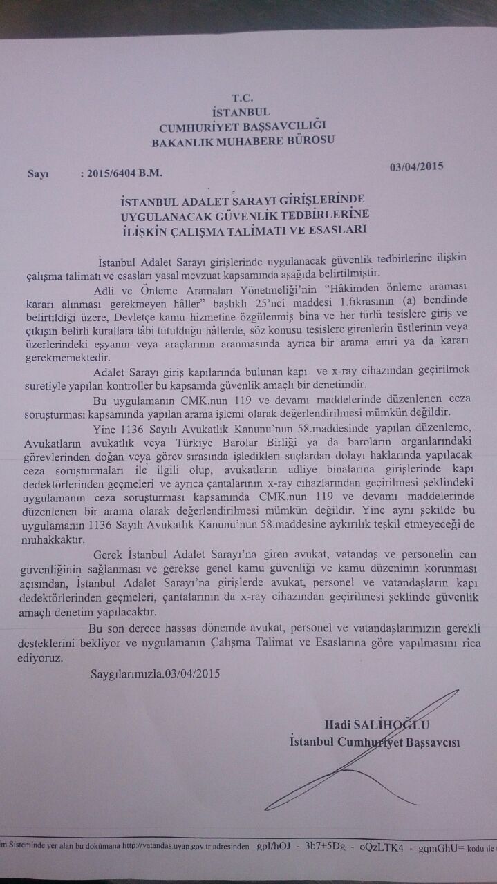 Başsavcının hukuksuz talimatına dava