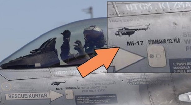 TSK F-16 uçağında cihatçılara desteğin amblemi