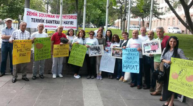 Merzifonlular termik santrale karşı bakanlık önünde