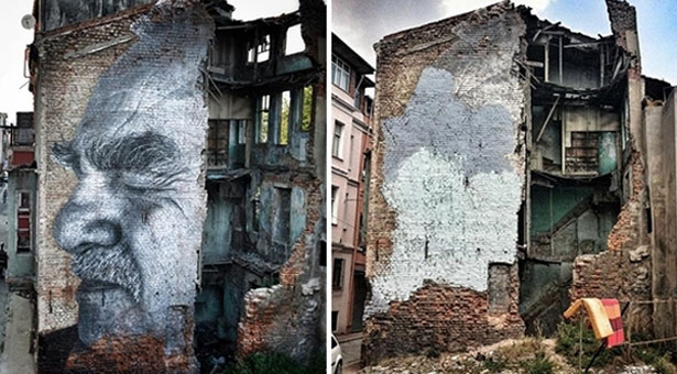 Fatih Belediyesi &#8216;sanatı&#8217; griye boyadı