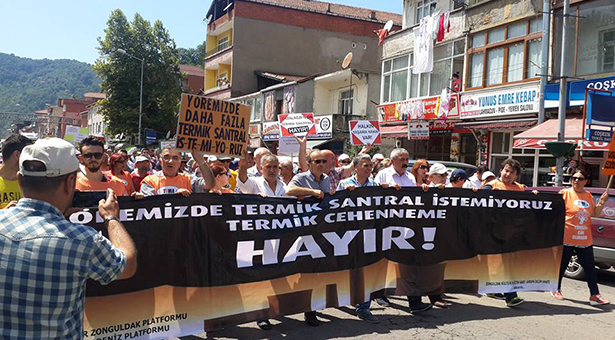 Çatalağzı termik santrallere karşı sokakta: “Termik cehenneme hayır”