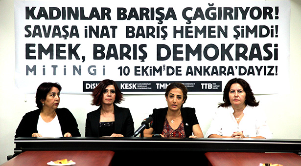 Kadınlar da savaşa karşı 10 Ekim&#8217;de Ankara&#8217;da