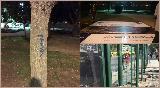 Yaşam savunucuları Fındıklı Parkı&#8217;na şantiye tabelasını astırmadı