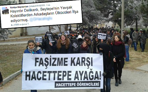 Beytepe&#8217;de saldıran faşistlerden sosyal medyada tehdit