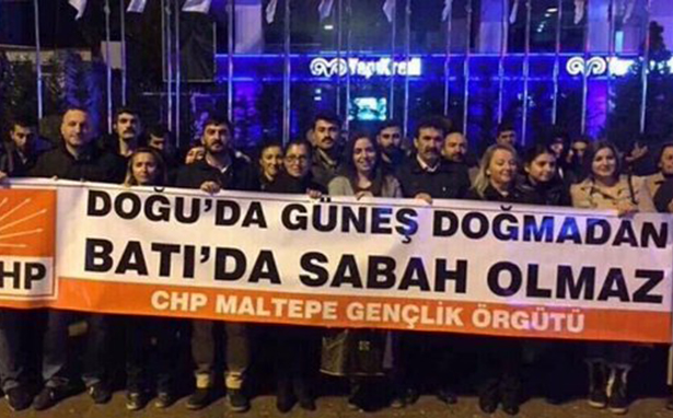 CHP Gençlik kolları sokakta: Doğuda güneş doğmadan batıda sabah  olmaz