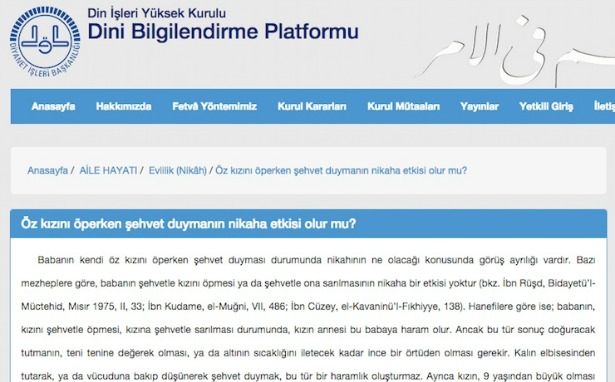 Ensest fetvası veren Diyanet &#8220;itibarlı&#8221;, fetvayı haber yapanlar &#8220;ahlaksız&#8221;