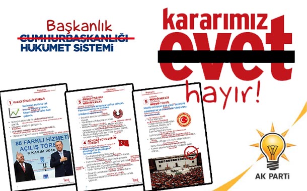 AKP&#8217;nin Başkanlık broşürüne &#8220;Hayır&#8221;cılar bir el attı