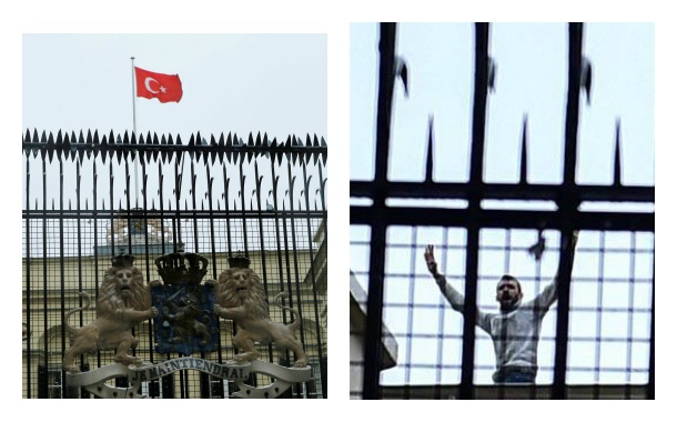 Hollanda&#8217;nın İstanbul Konsolosluğu&#8217;na tekbirle Türk bayrağı çekildi