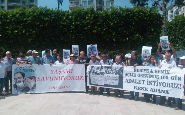 Adana&#8217;dan açlık grevinin 100. gününde Özakça ve Gülmen için çağrı