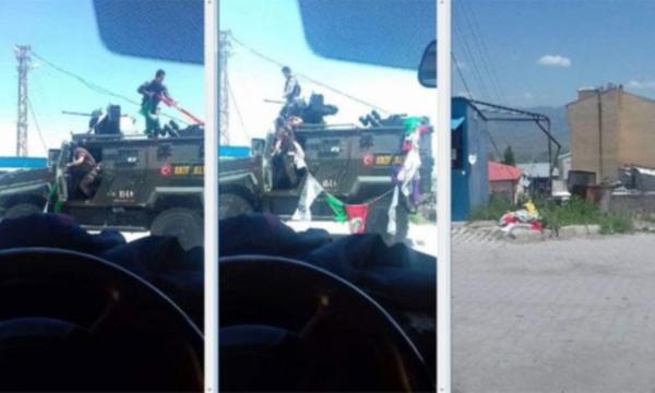 Özel harekât polisleri HDP flamalarını söktü