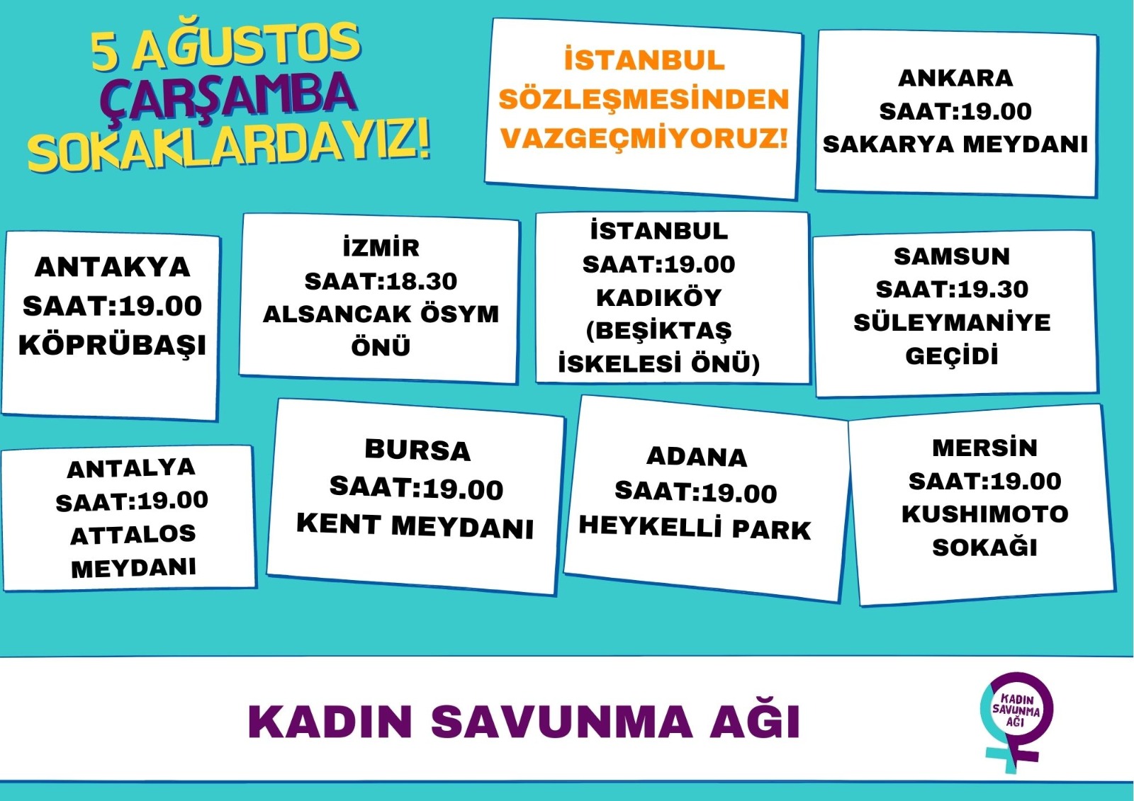 Kadınlar İstanbul Sözleşmesi için sokağa çıkıyor: İl il eylem programları