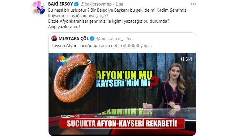 AKP&#8217;li belediye başkanı ile MHP&#8217;li vekil arasında &#8216;sucuk&#8217; tartışması: &#8220;Ayıp, yazık sana&#8221;