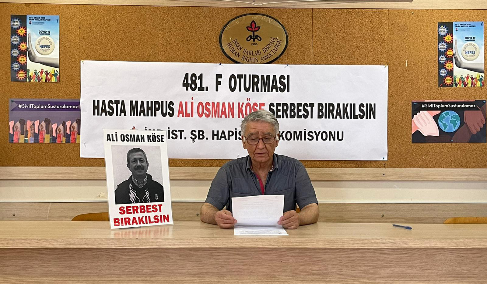 481. F Oturması: “Ağır hasta mahpus Ali Osman Köse serbest bırakılsın”