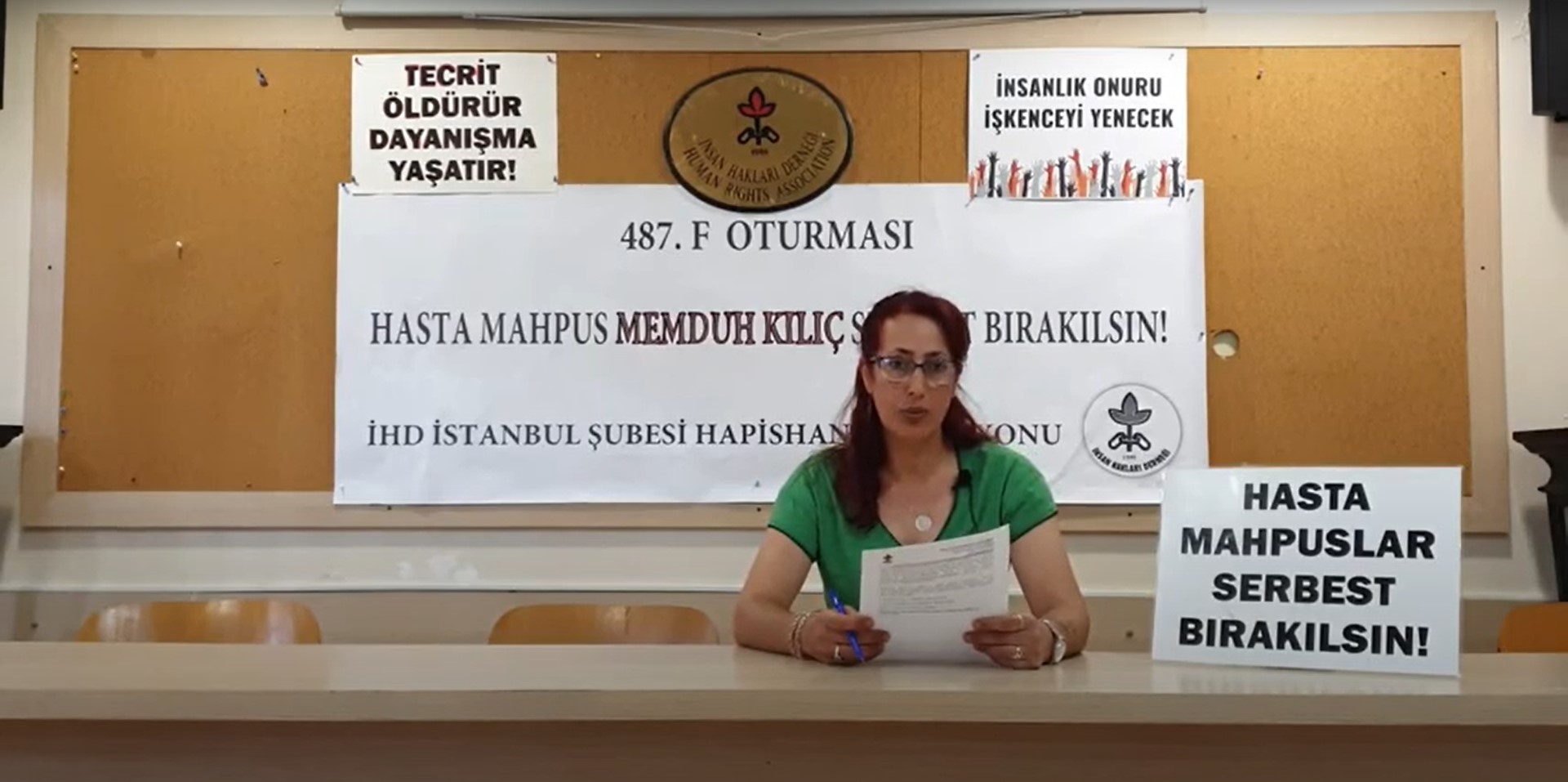 487. F Oturması: &#8220;Ağır hasta mahpus Memduh Kılıç serbest bırakılsın&#8221;