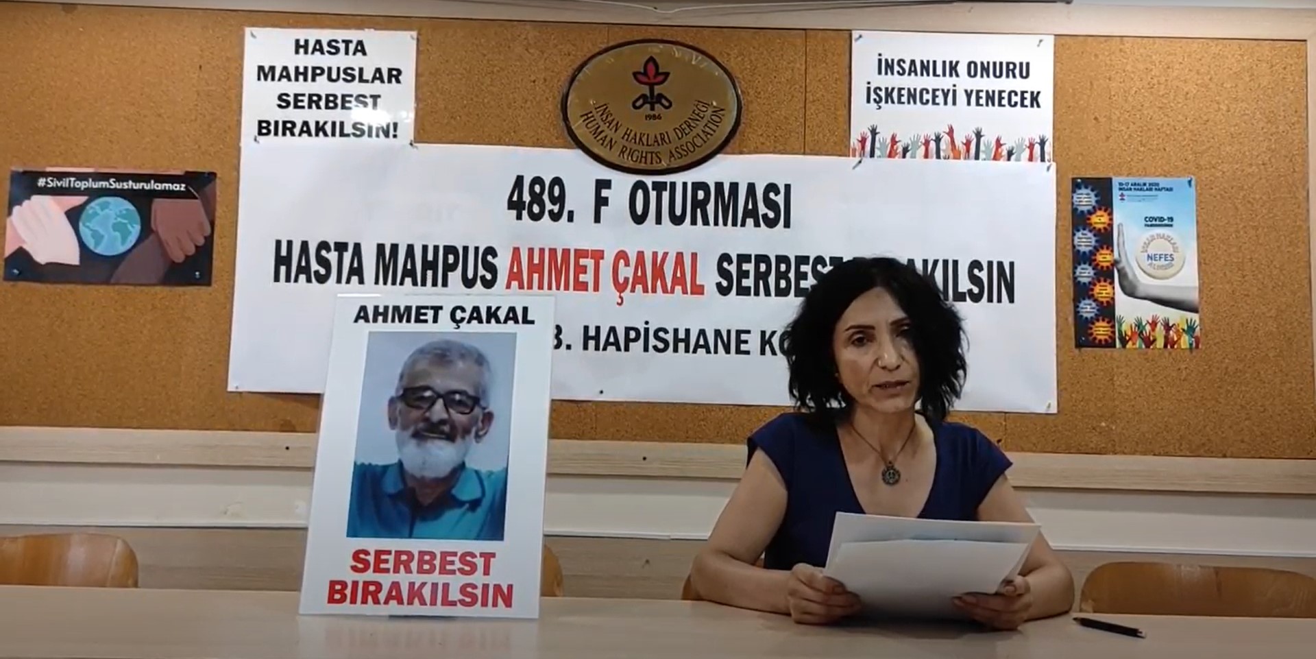 489. F Oturması: &#8220;Ağır hasta mahpus Ahmet Çakal serbest bırakılsın&#8221;