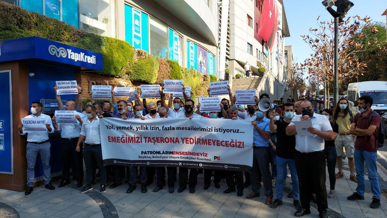 Beşiktaş Belediyesi ulaşım emekçilerinden eylem: &#8220;Emeğimizi taşerona yedirmeyeceğiz!&#8221;