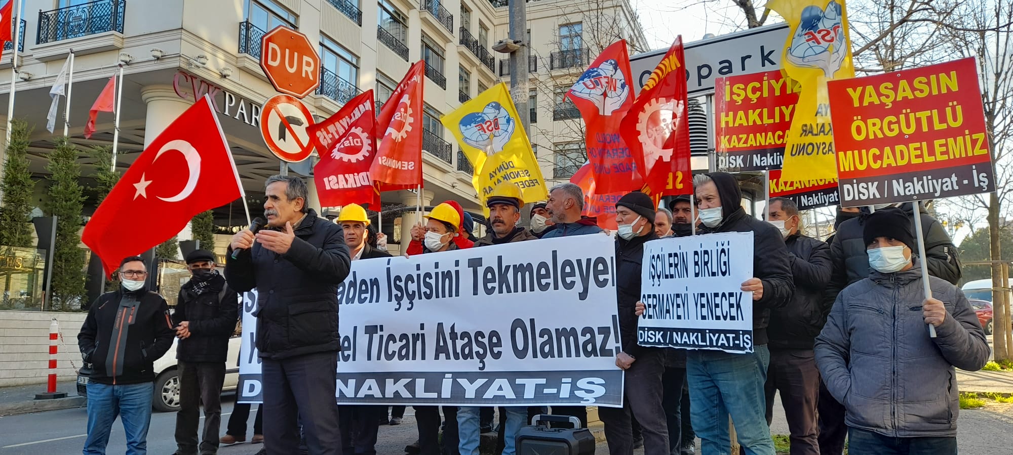 Bağımsız Maden İş ve Nakliyat-İş'ten Almanya Başkonsolosluğu önünde Yusuf Yerkel eylemi