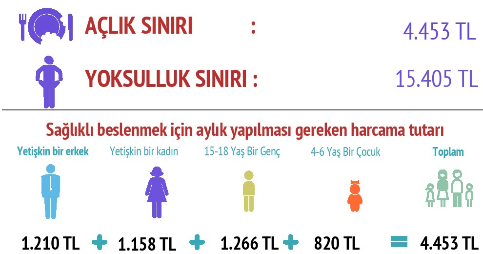 Asgari ücret sağlıklı beslenme için gereken tutarın bile altında