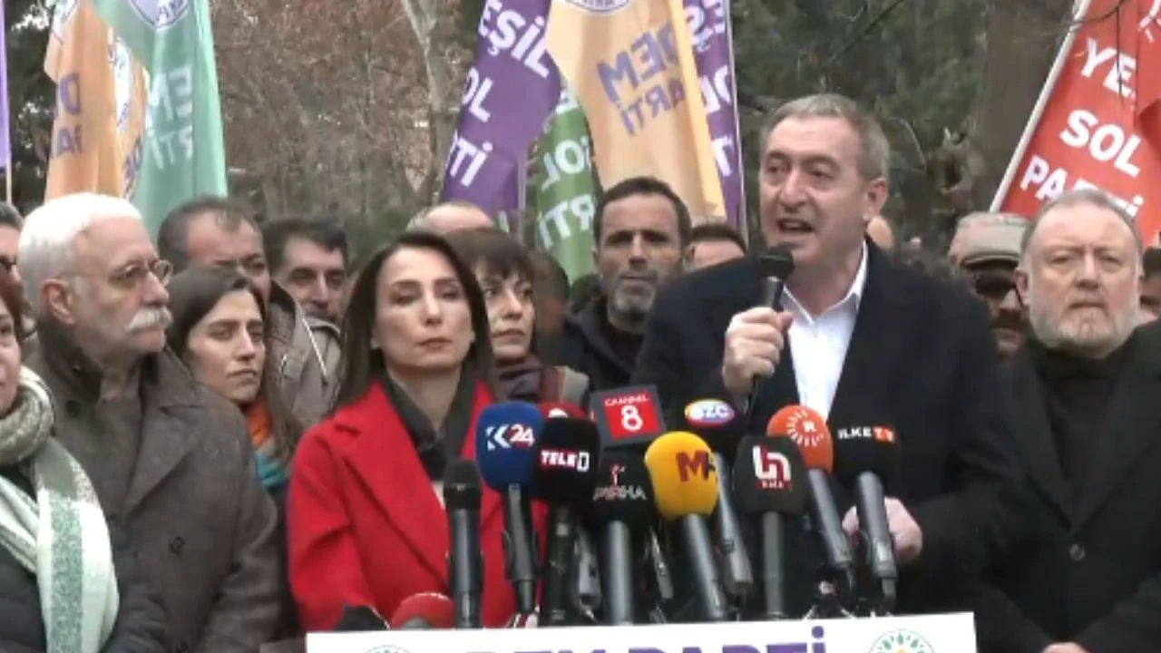 DEM Parti Ankara&#8217;da kayyuma karşı yürüdü: &#8220;Van&#8217;a atanan kayyum, sürdürülen diyaloğa verilmiş bir cevaptır&#8221;