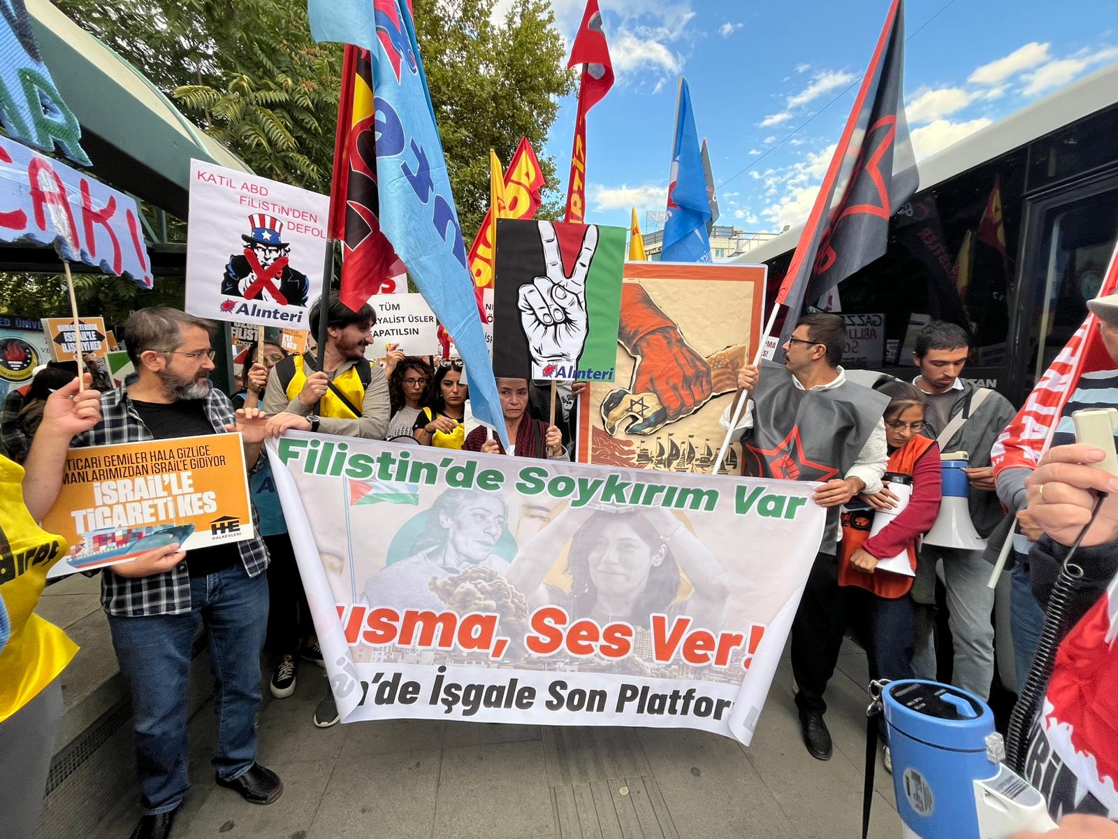 Ankara&#8217;da Aksa Tufanı&#8217;nın yıldönümü yürüyüşü: Filistin&#8217;de işgale, soykırıma son!