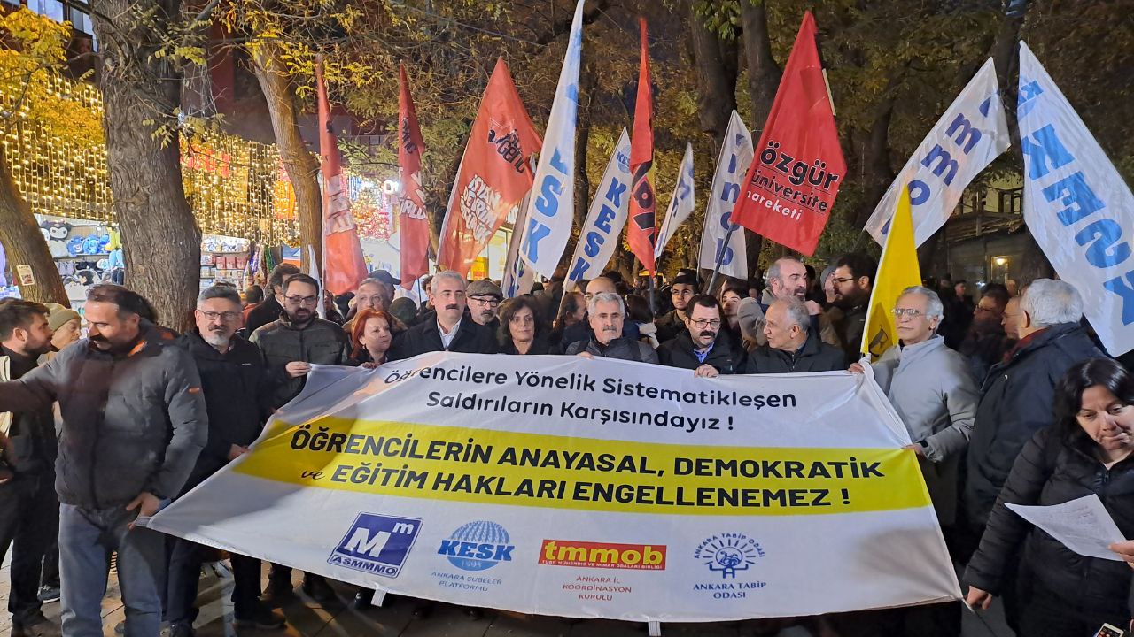 Ankara’da emek ve meslek örgütleri üniversitelilere yönelik saldırılara karşı bir arada: “Öğrencilerin yanındayız”