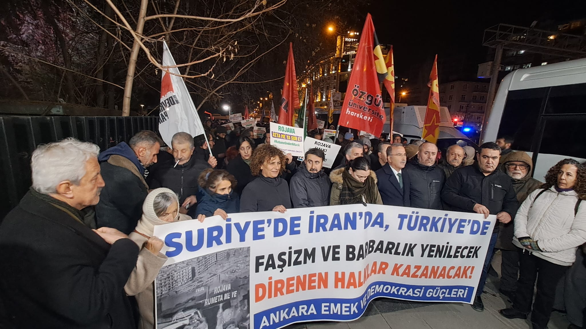 Rojava’ya yönelik saldırılar Ankara’da protesto edildi: “Halkların yanında saf tutacağız”
