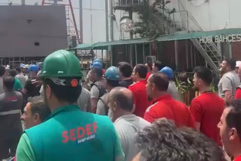 Sedef Tersanesi’nde sarı sendikadan “satış sözleşmesi”: İşçiler sendika temsilcilerini sloganlarla kovdu